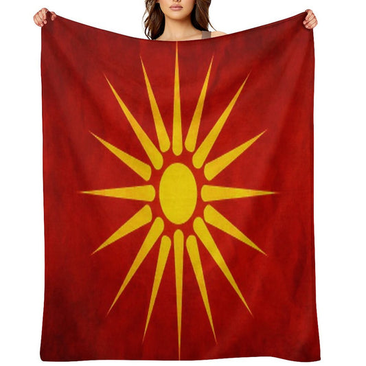Macedonia  Macedonian Flag  National Flag of Macedonia Throw Blanket