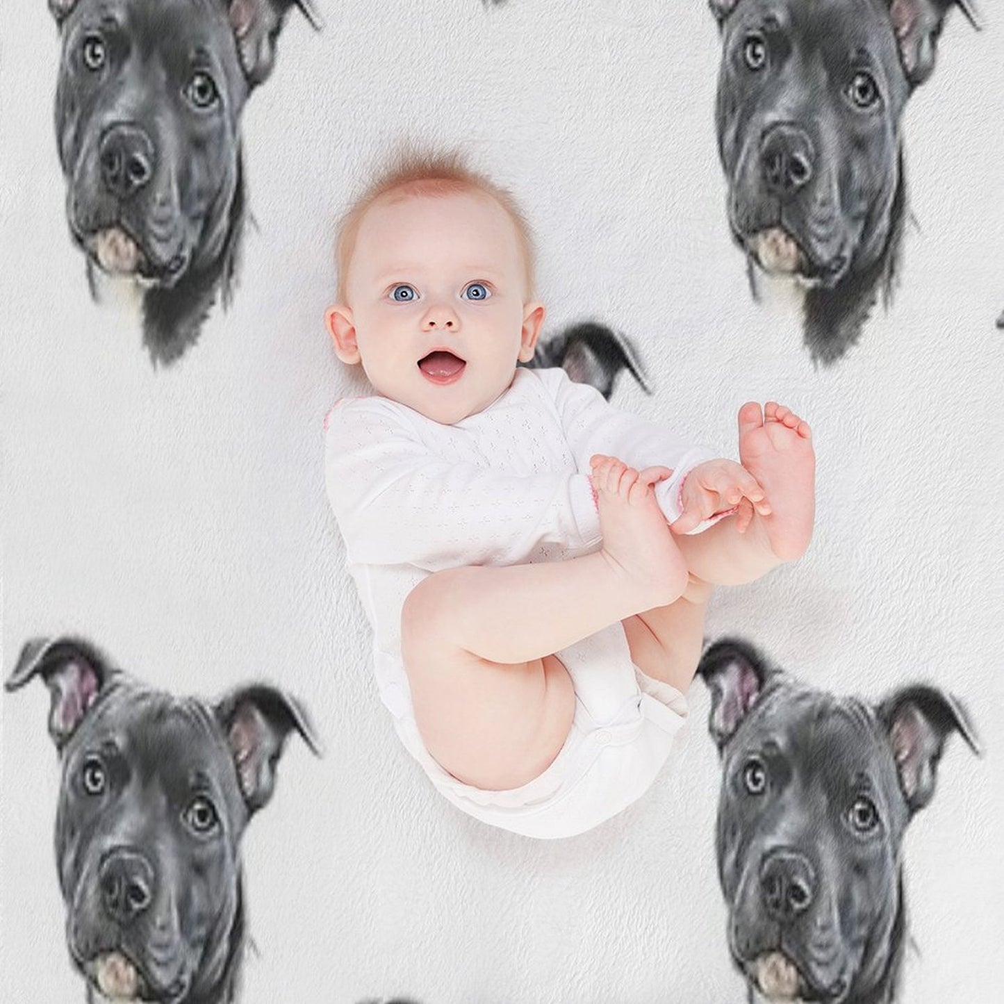 Blue Staffy Throw Blanket