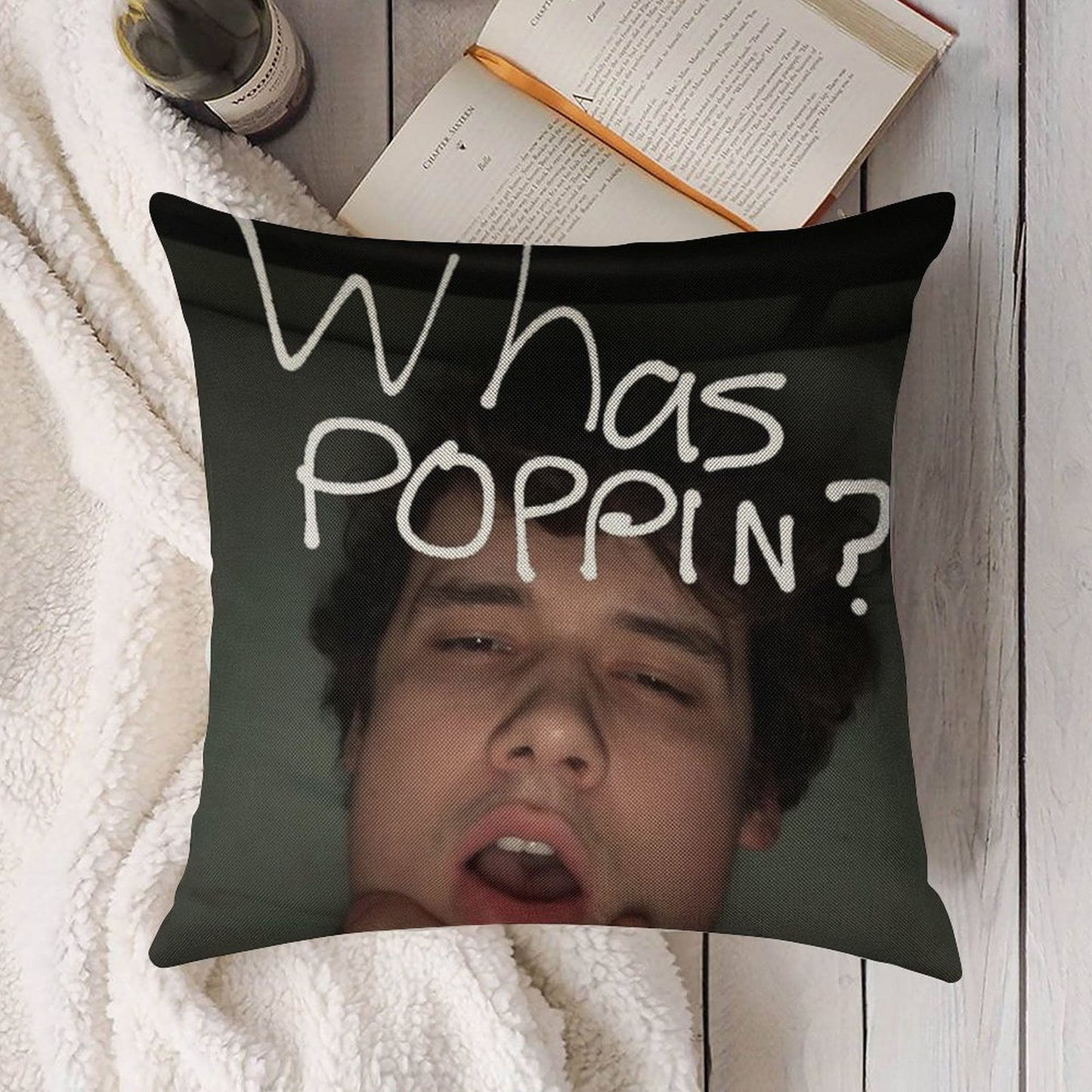 Wilbur Soot Linen Throw Pillow Cover