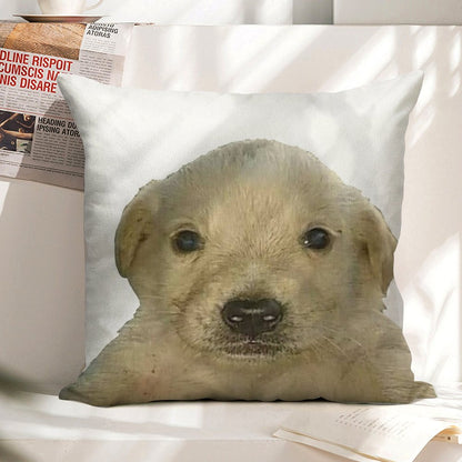 Jotchua Meme Jotchua Dog Linen Throw Pillow Cover