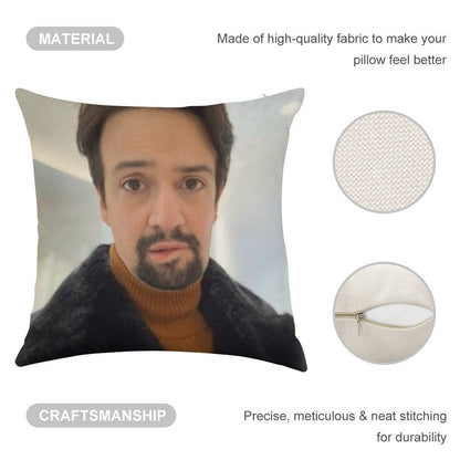 Manuel Miranda Lip Bite Meme Linen Throw Pillow Cover