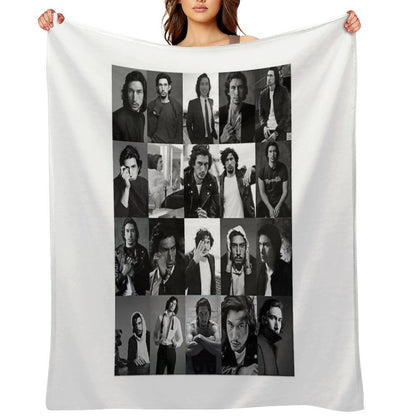 Gift For Men Adam Special Present Driver Collage Vintage Photograp Throw Blanket