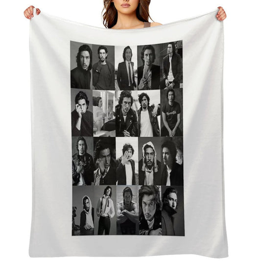 Gift For Men Adam Special Present Driver Collage Vintage Photograp Throw Blanket