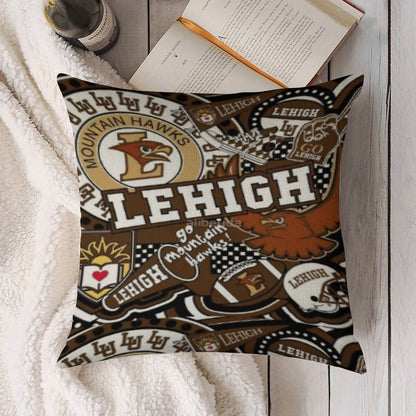 Lehigh University Collage Linen Throw Pillow Cover