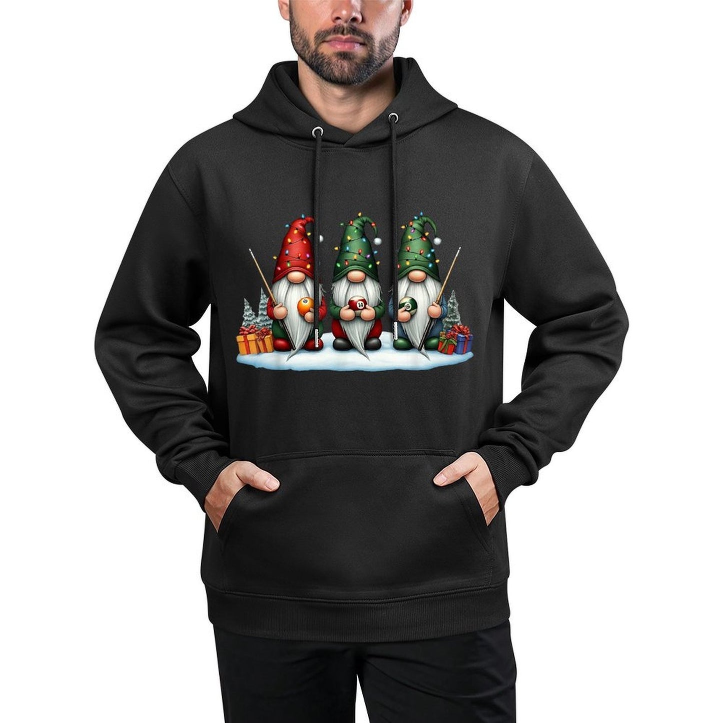Funny Billiards Billiard Gnomies Christmas Gnome Womens Men Moisture-Wicking Hoodie