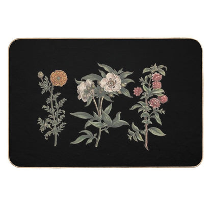 Vintage Flower Chart  Easy Maintenance Bath Mat