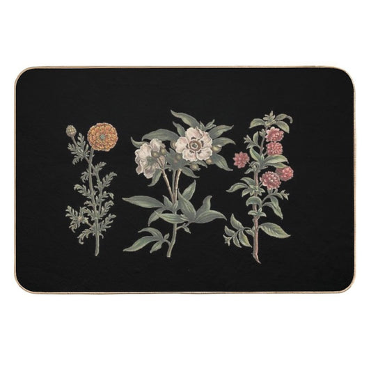 Vintage Flower Chart  Easy Maintenance Bath Mat