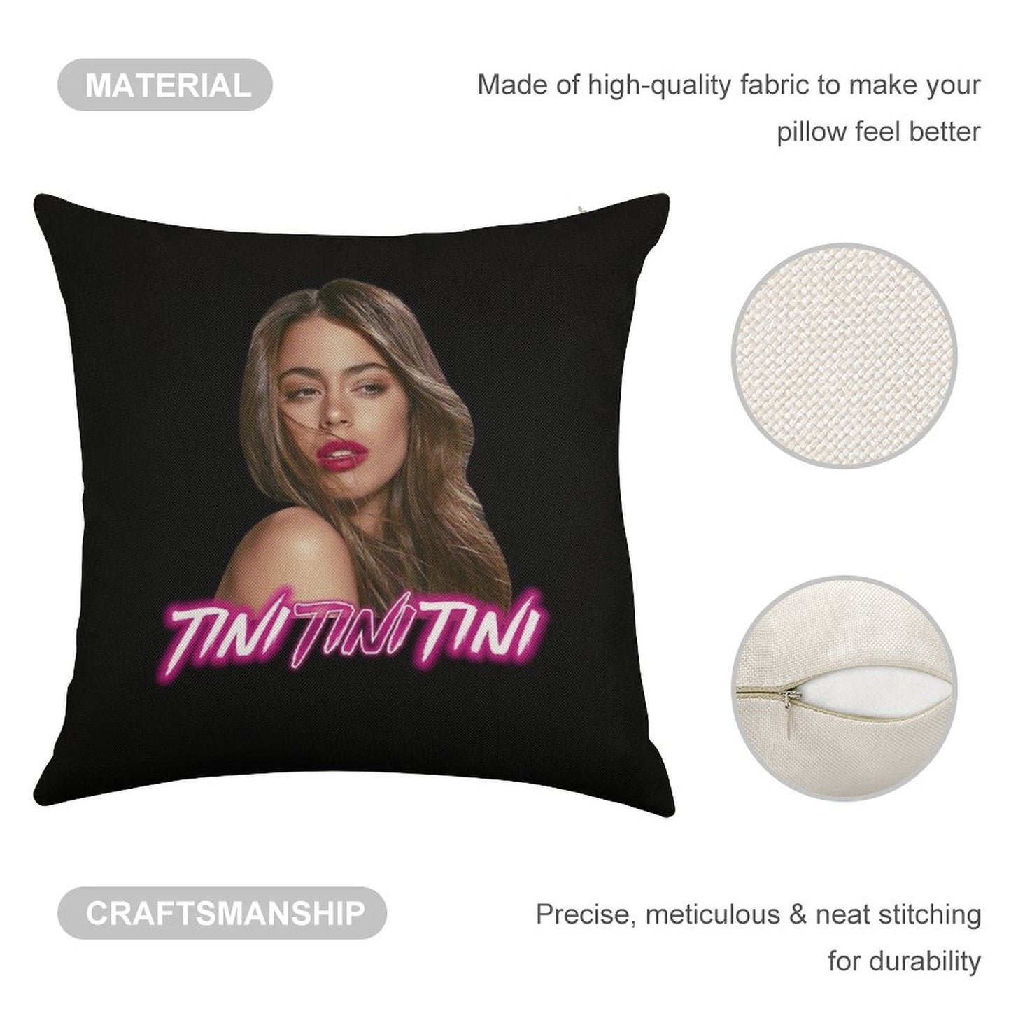 Tini Tini Tini Linen Throw Pillow Cover
