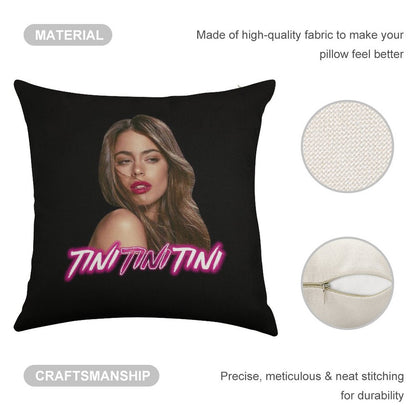 Tini Tini Tini Linen Throw Pillow Cover