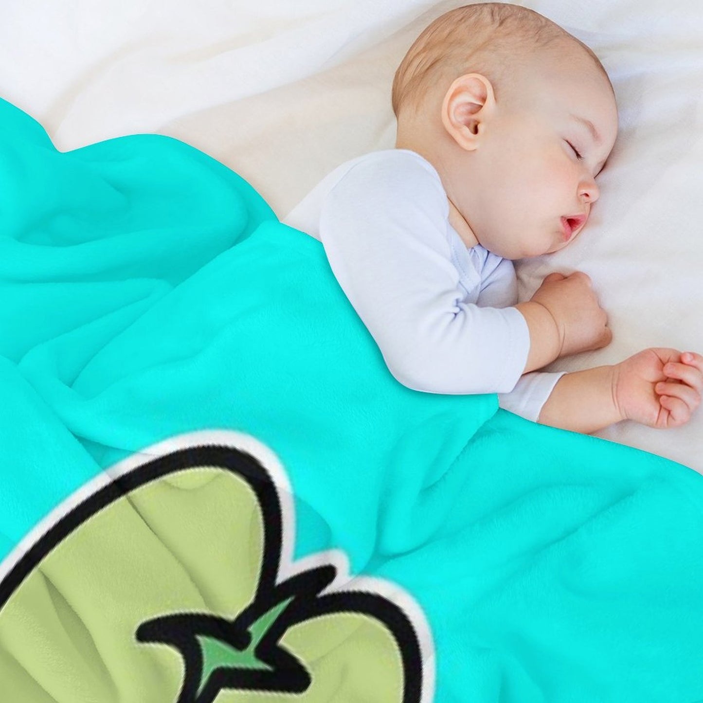 Kawaii Green Tomato Mascot No. 4 Throw Blanket