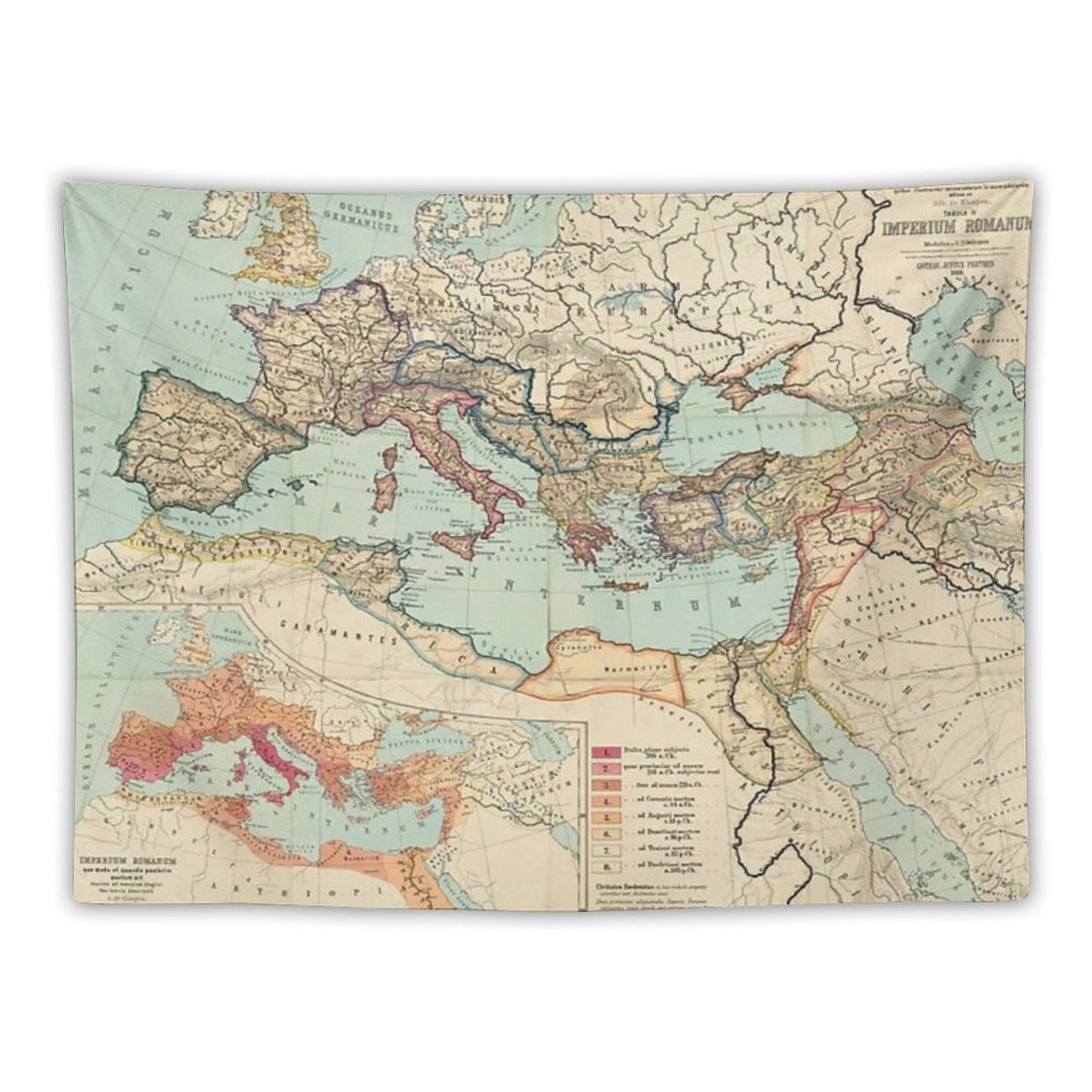 Vintage Map of The Roman Empire Tapestry