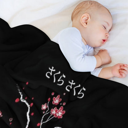 Sakura Sakura (White) Throw Blanket