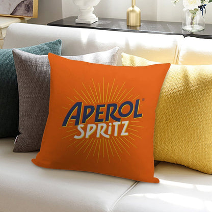 Aperol Spritz Orange Soft Shrink-Resistant Throw Pillow