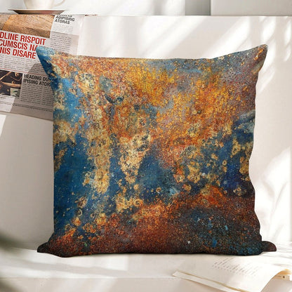 Autumnal Rust Linen Throw Pillow Cover