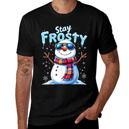 Snowman Stay Frosty Funny Christmas  Graphic-printed T-Shirt