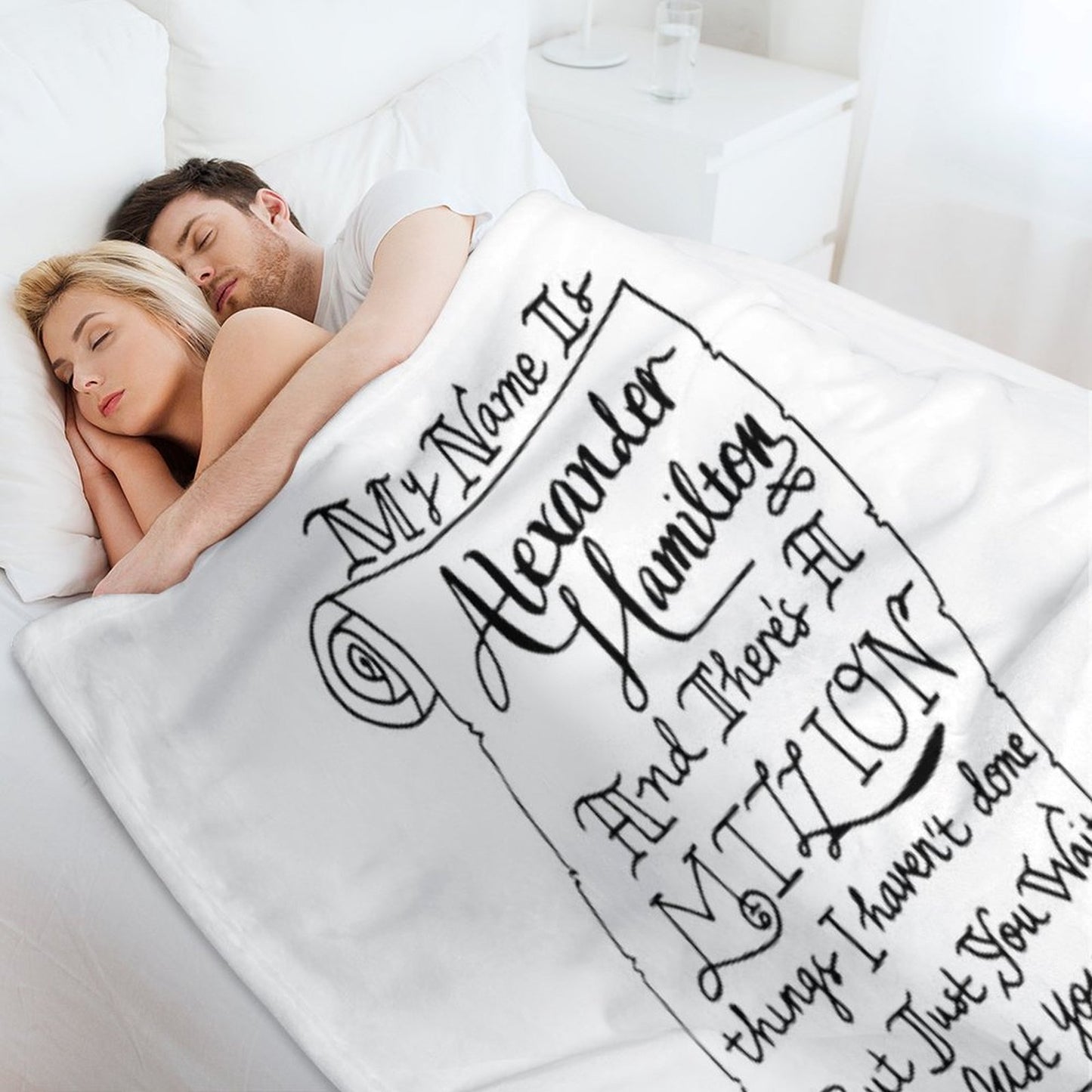 Alexander Hamilton Scroll Throw Blanket