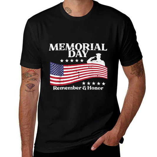 Memorial Day USA Remember Honor Patriot Men Women Kids  Trendy Pattern T-Shirt