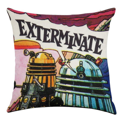 EXTERMINATE! Linen Throw Pillow Cover