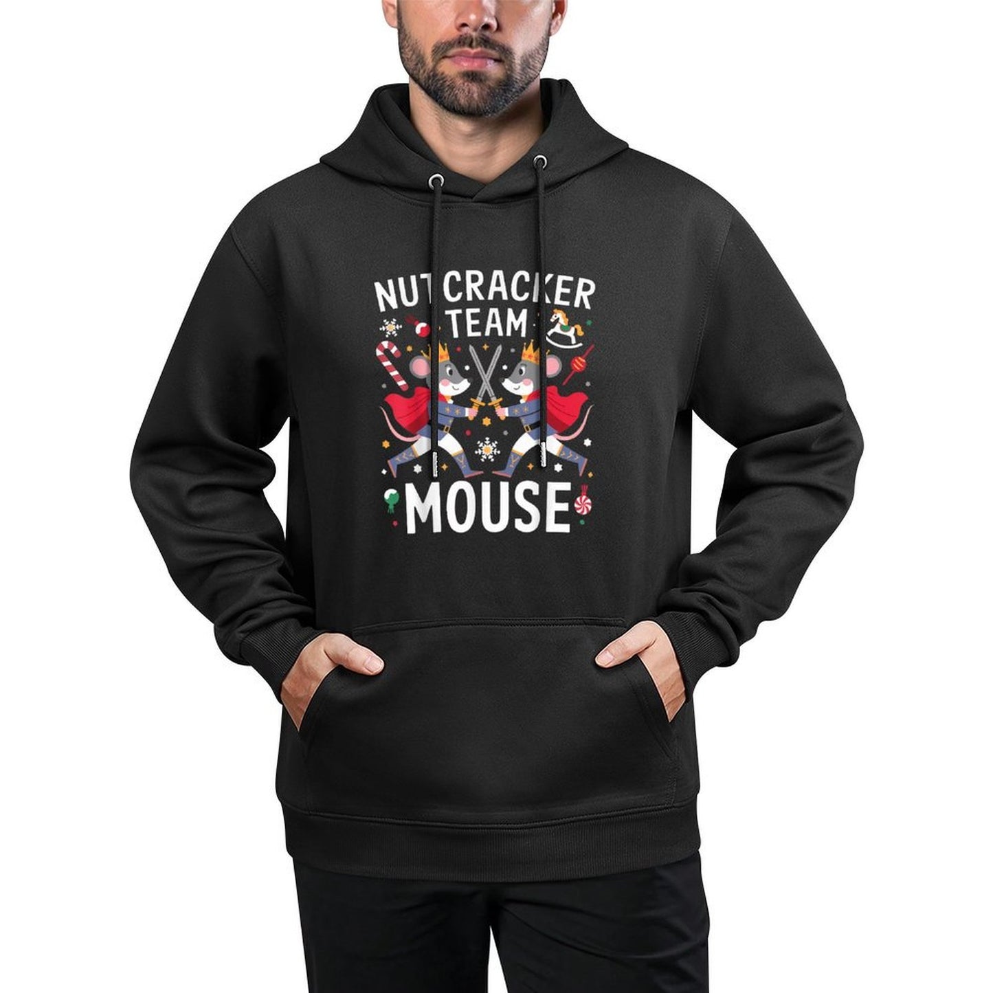 Funny Nutcracker Ballet Team Mouse Soldier Christmas Dance Versatile Streetwear Hoodie