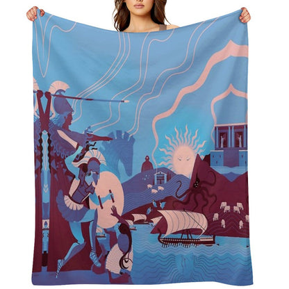 Homeric Landscape - Winter Throw Blanket
