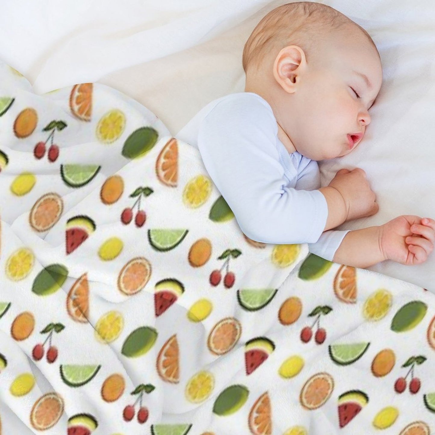 Fresh Fruit, Hand Drawn Fruit, Summer Fruit, Fruit All over Print Throw Blanket
