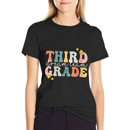 Womens Dream Team Third Grade 3rd Grade Teacher Gift Retro Vintage T-Shirt
