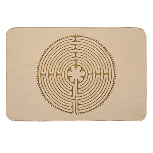Symbol Chartres Labyrinth Metal Gold Antique Style Bath Mat