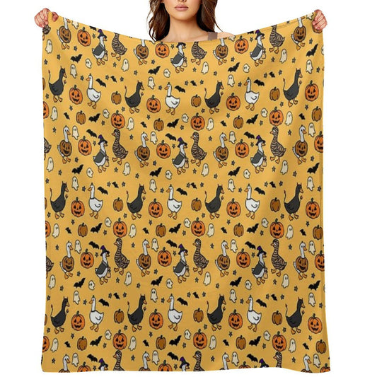 Silly Halloween Geese Throw Blanket