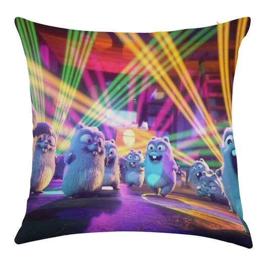 Lemmings Party Linen Throw Pillow Cover