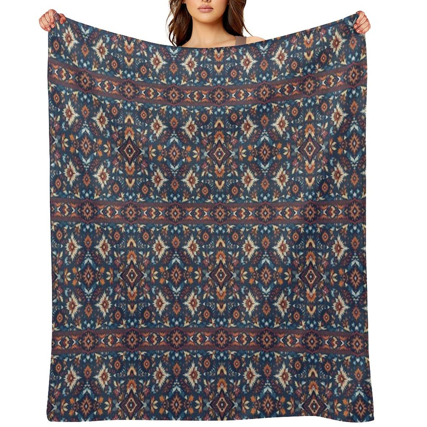 American Indian Fabric Throw Blanket