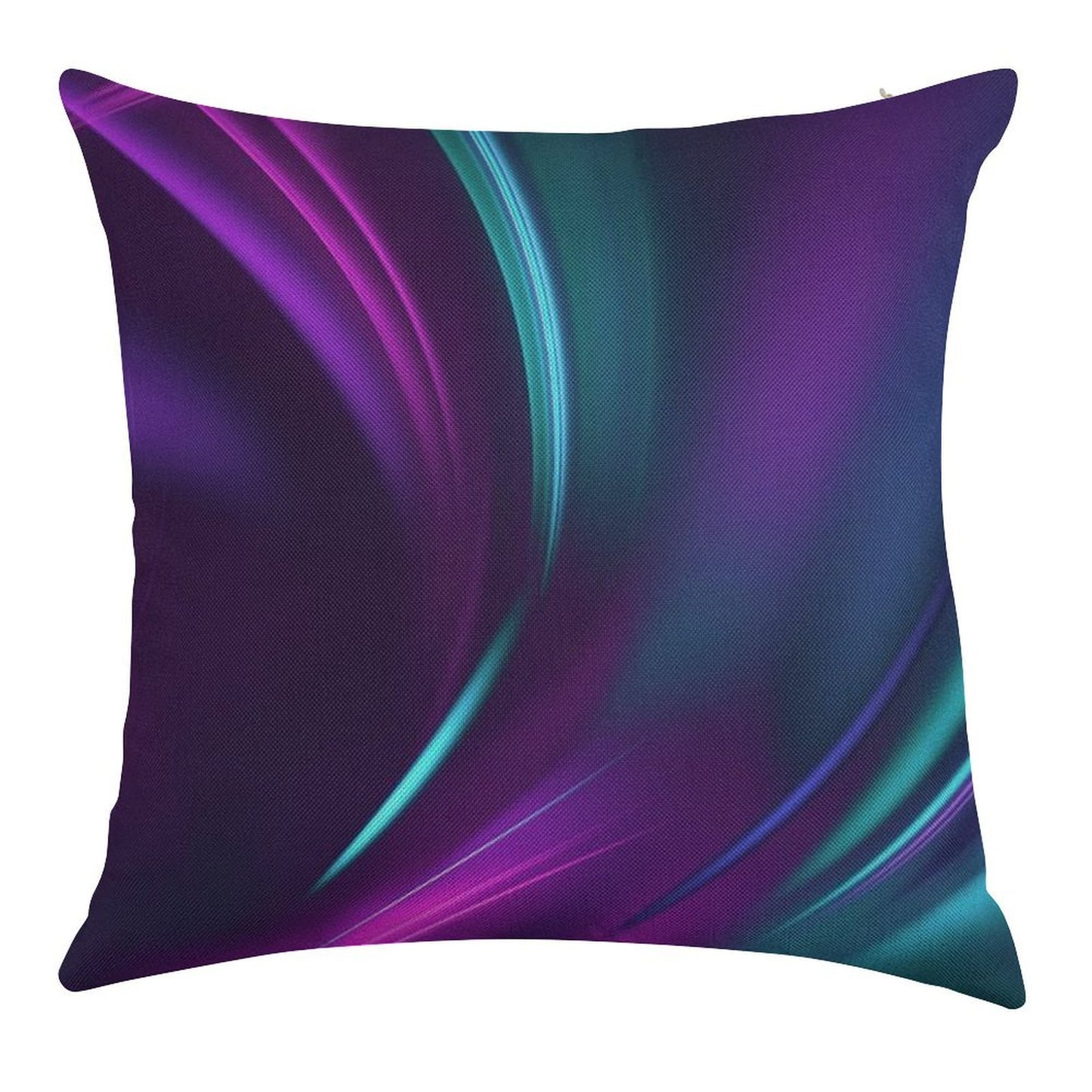 Purple Teal Swirl Linen Throw Pillow Cover