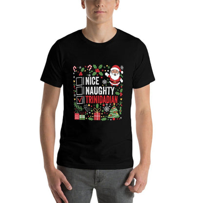 Nice Naughty Trinidadian Christmas Santa Trinidad And Tobago  Odor-resistant T-Shirt