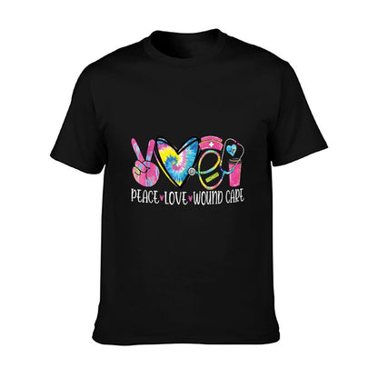 Peace Love Wound Care Nurse Nursing Heart Stethoscope T-Shirt