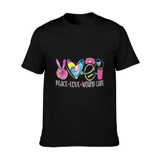 Peace Love Wound Care Nurse Nursing Heart Stethoscope T-Shirt
