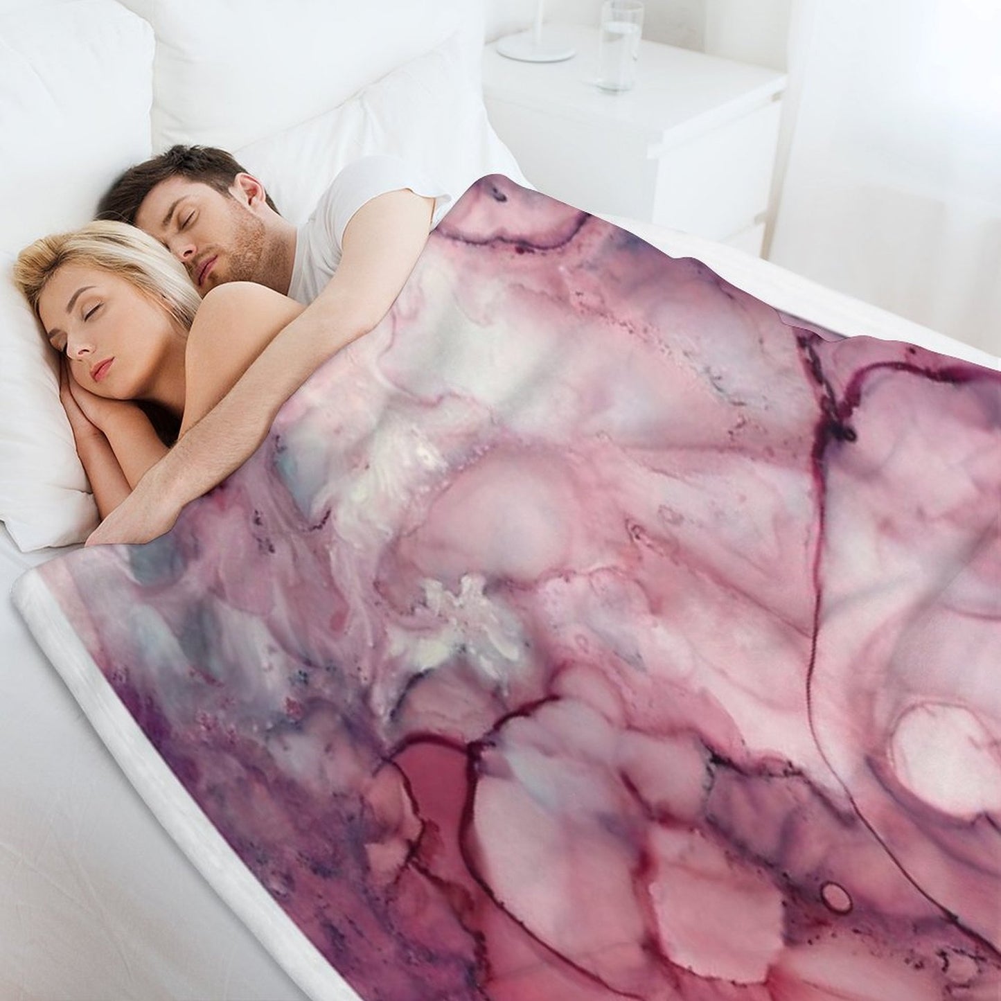 Liquid Mauve Abstract Throw Blanket
