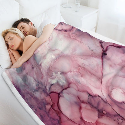 Liquid Mauve Abstract Throw Blanket