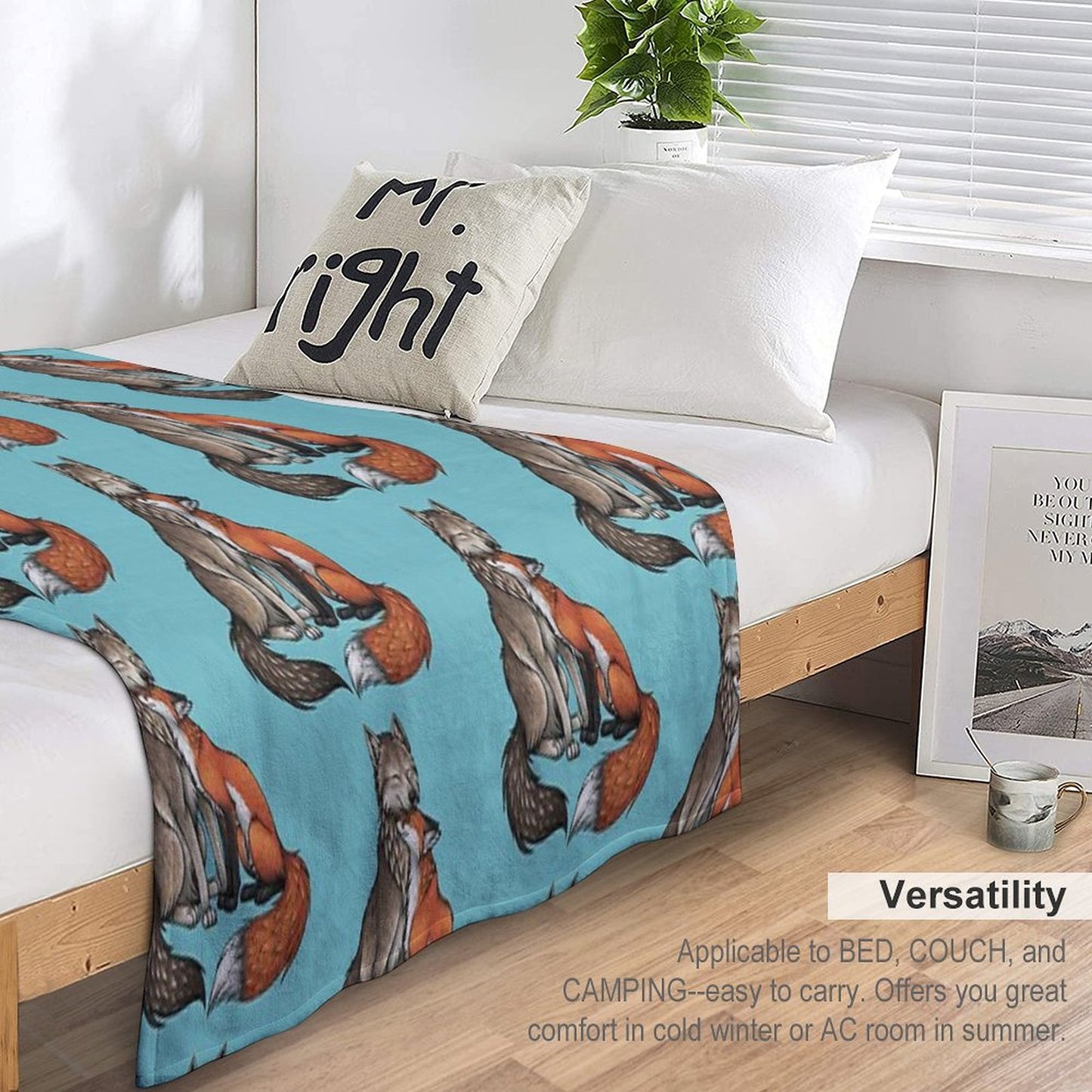 Wolf & Fox Throw Blanket