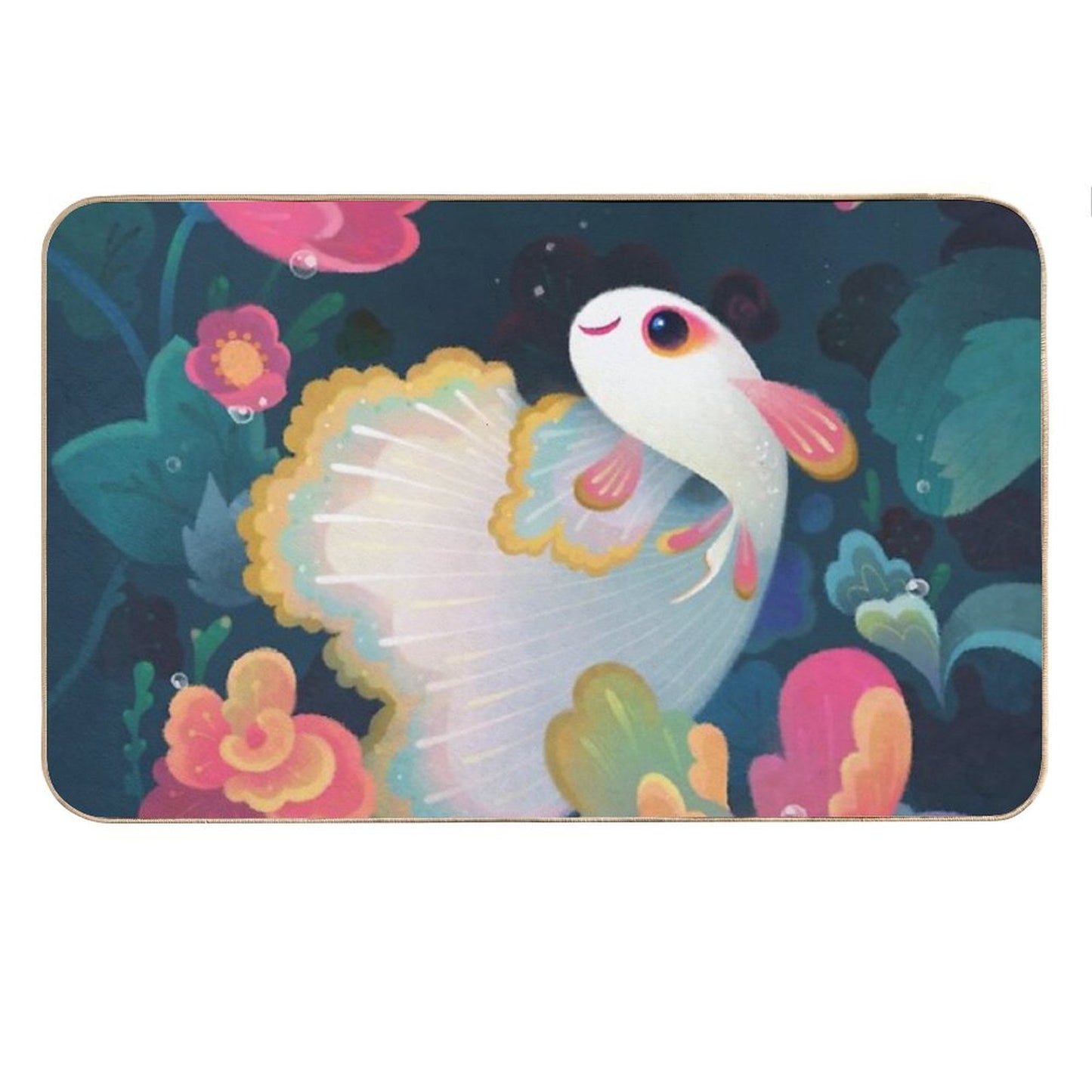 Flower Guppy Bath Mat