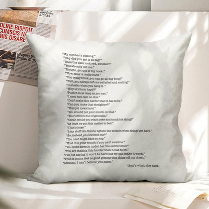 Every That's What She Said From The Office Linen Throw Pillow Cover