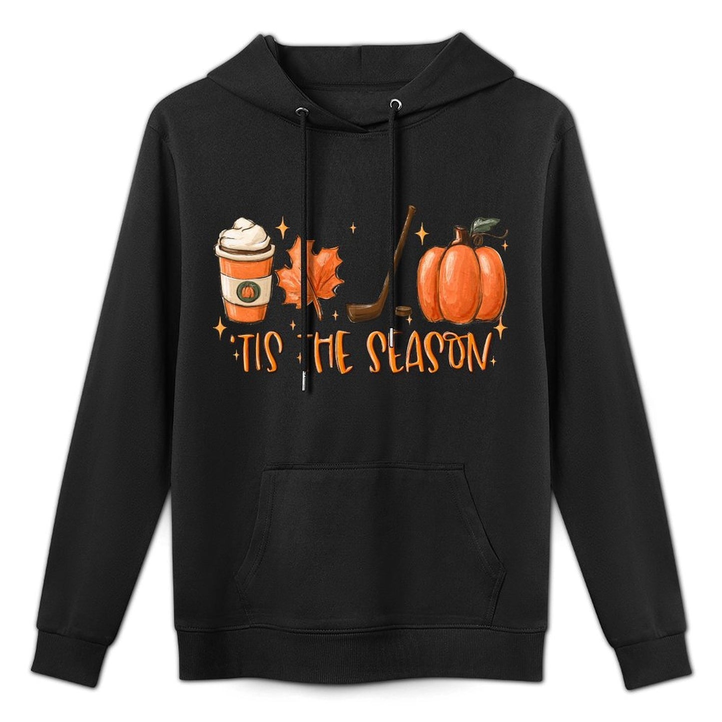 Tis The Season Hockey Latte Leaves Hello Pumpkin Halloween Sweatshirt Moisture-Wicking Hoodie
