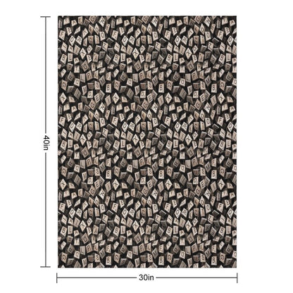 Scrabble Tile Madness Pattern Throw Blanket