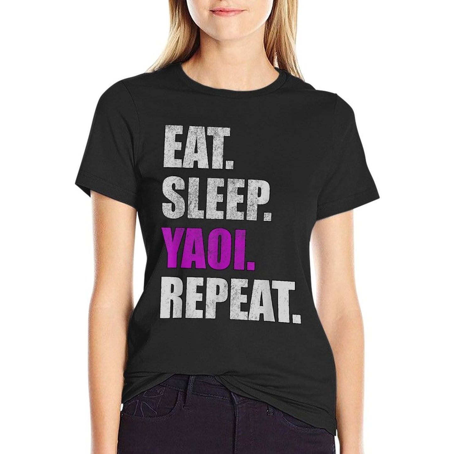 Eat Sleep Yaoi Repeat - Yaoi Boys Love Manga  Oversized Silhouette T-Shirt