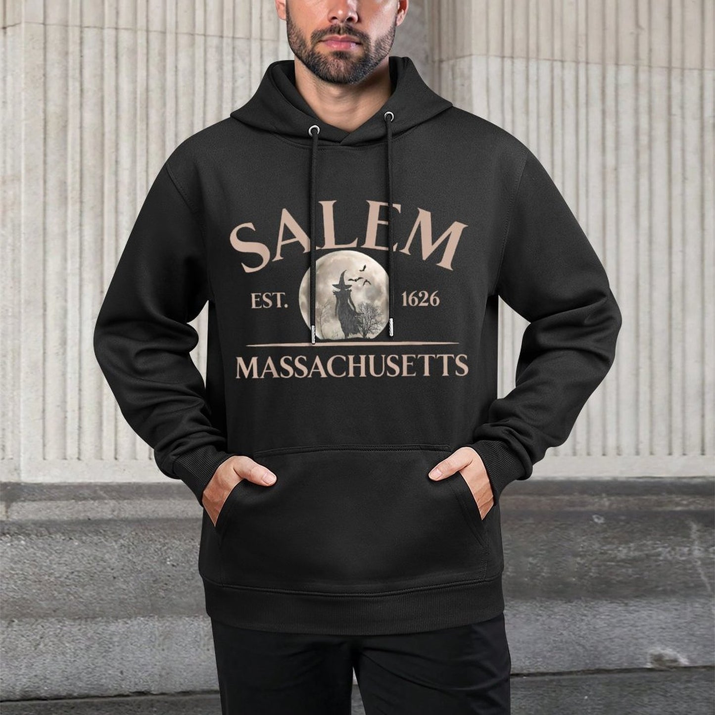 Salem Est 1626 Massachusetts Halloween Witch Spooky Season Versatile Streetwear Hoodie