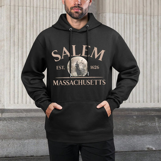 Salem Est 1626 Massachusetts Halloween Witch Spooky Season Versatile Streetwear Hoodie