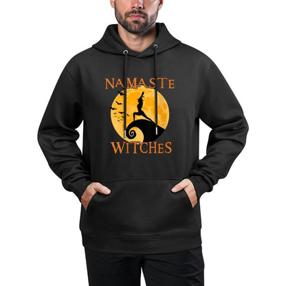Womens Namaste Witches Yoga Warrior I Pose Halloween Yoga Unisex Design Hoodie