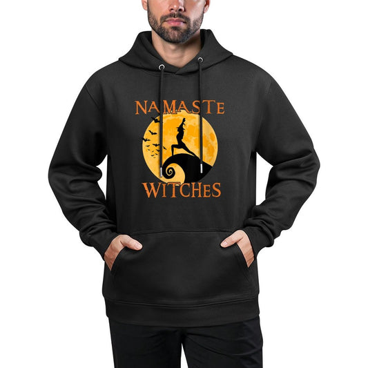 Womens Namaste Witches Yoga Warrior I Pose Halloween Yoga Unisex Design Hoodie