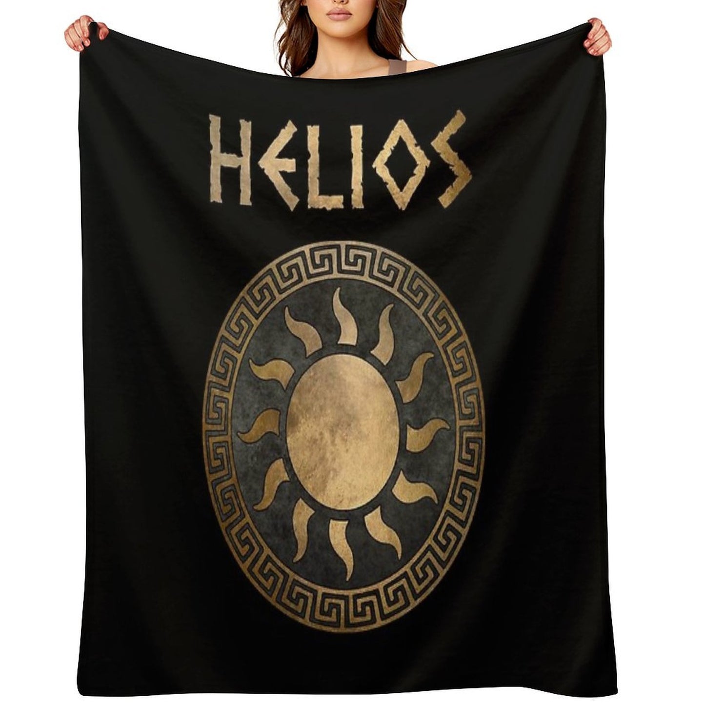 Helios Greek God of The Sun Ancient Symbol Throw Blanket