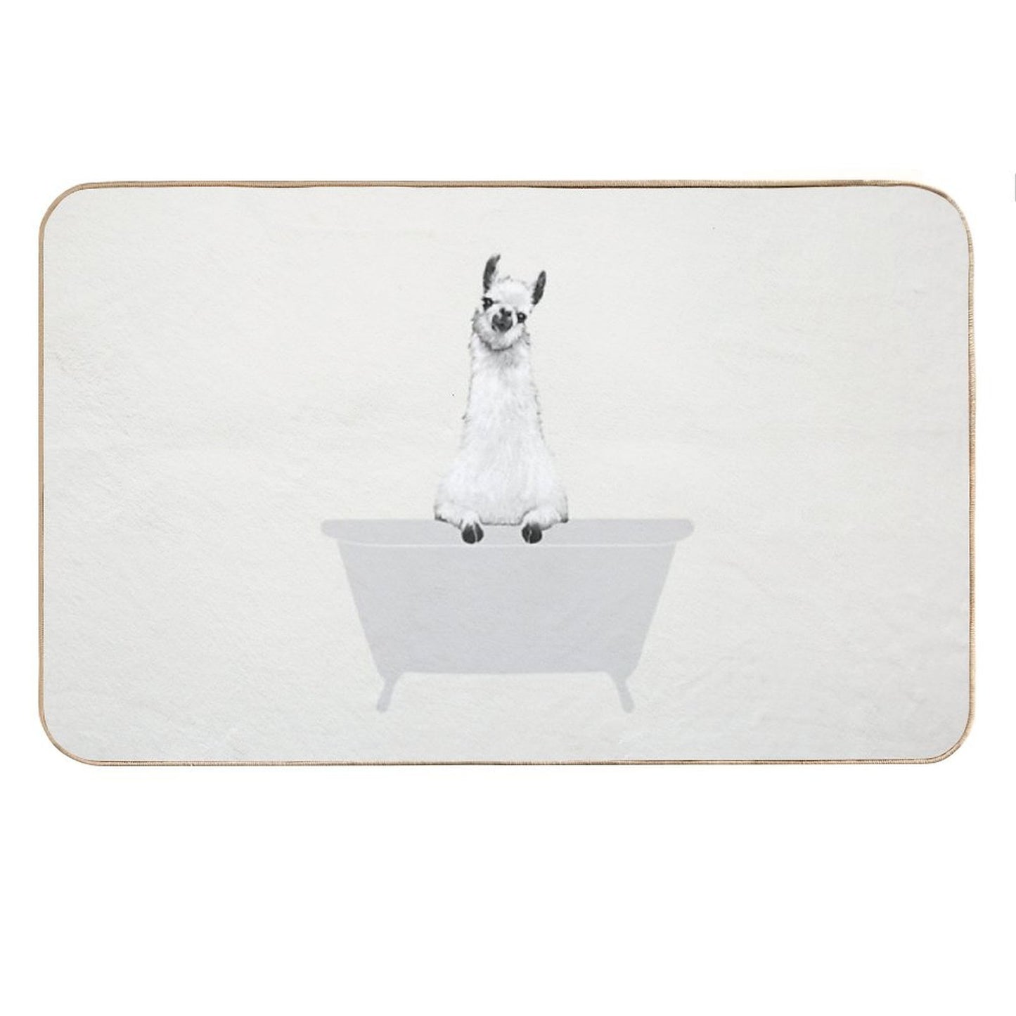 Vintage Llama in Bathtub Bath Mat