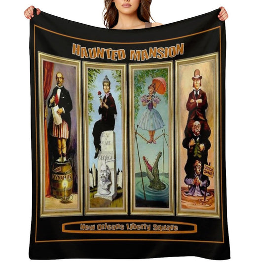 HAUNTED MANSION  Vintage New Orleans Liberty Square Prints. Throw Blanket