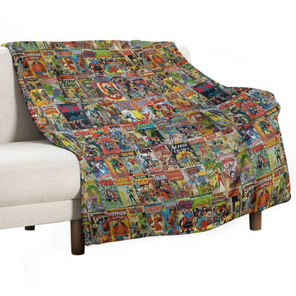 Vintage Comic Book Pattern Throw Blanket